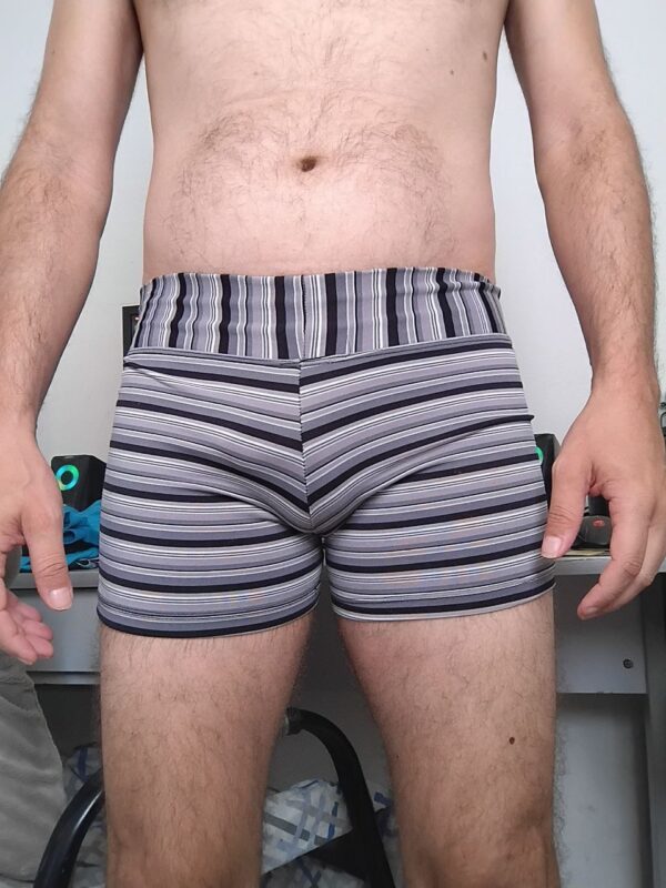 Short Legging Cinza Listrado P