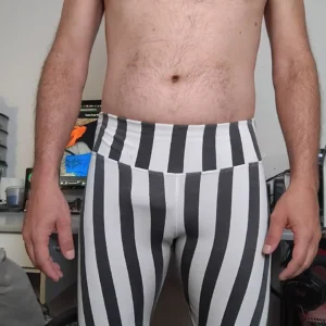Bermuda Legging Branca Listrada M