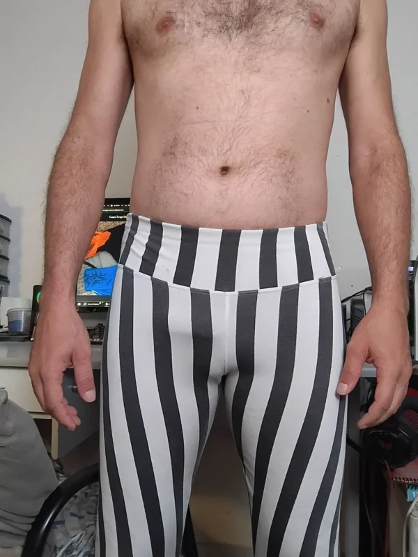 Bermuda Legging Branca Listrada M