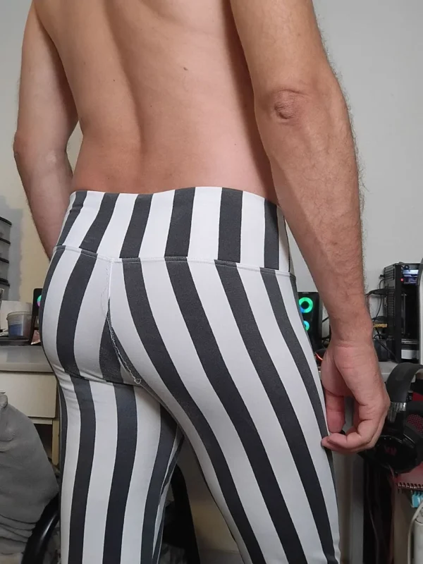 Bermuda Legging Branca Listrada M - Imagem 2