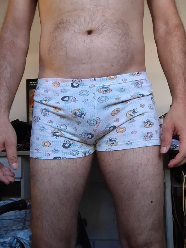 Cueca Boxer Branca Estampada P/PP