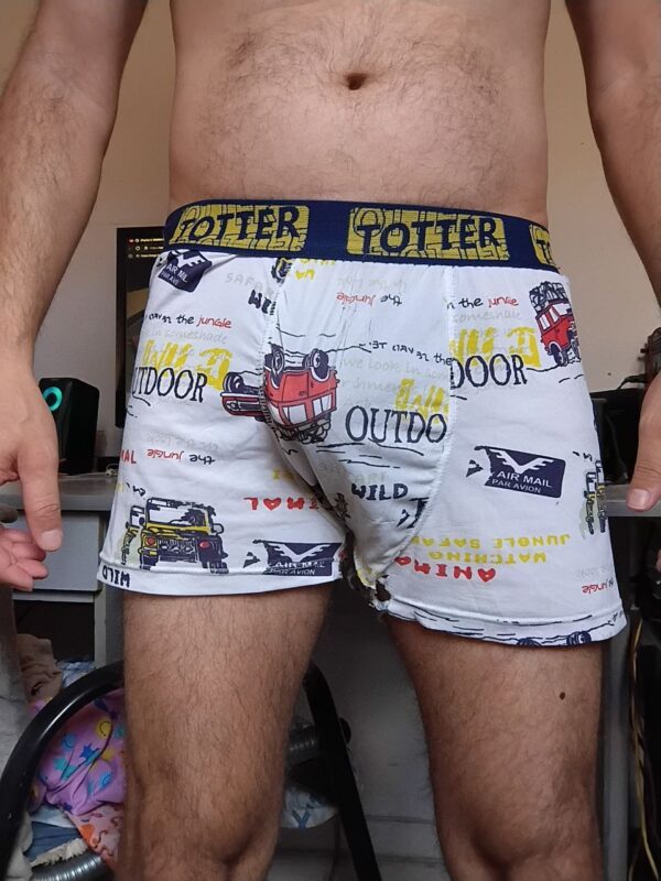Cueca Boxer Branca Estampada G Totter