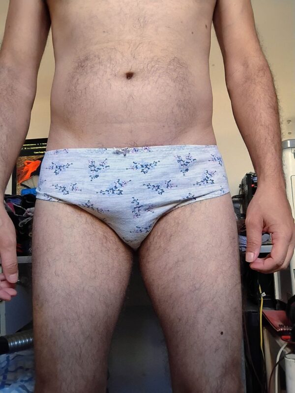 Cueca Slip Branca Estampada P/M