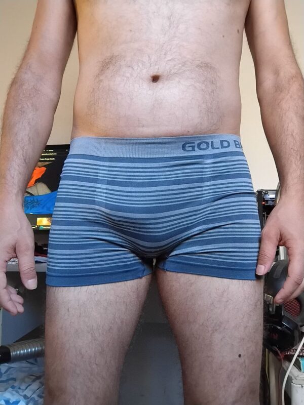Cueca Boxer Cinza Listrada M Gold Be