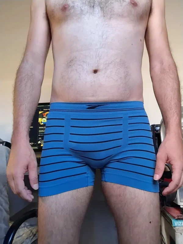 Cueca Boxer Azul Listrada P Torp