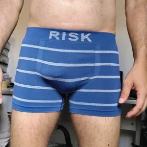 Cueca Boxer Azul Listrada P Risk