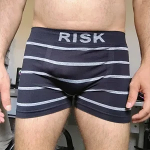 Cueca Boxer Preta Listrada P Risk