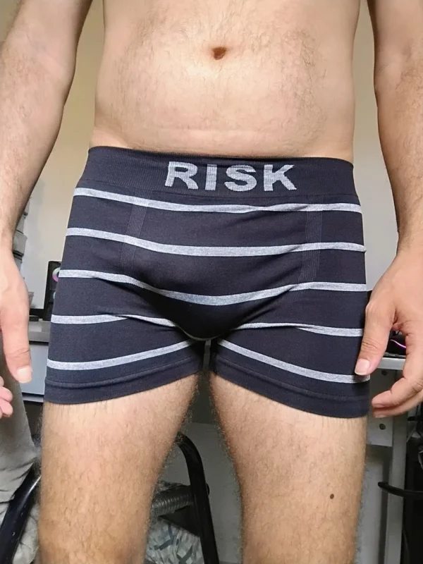 Cueca Boxer Preta Listrada P Risk