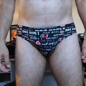 Cueca Biquíni Preta Estampada P