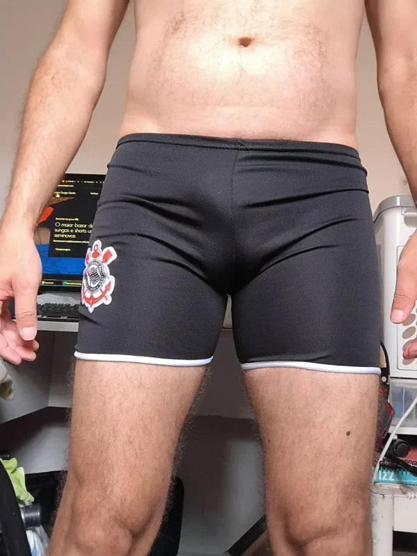 Cueca Boxer Preta Corinthians PP