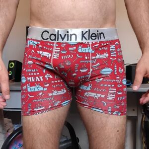 Cueca Boxer Vermelha Estampada M CK