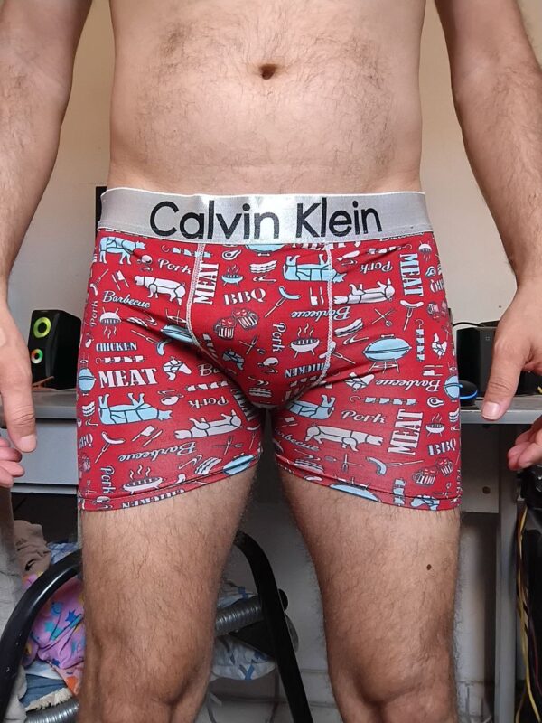Cueca Boxer Vermelha Estampada M CK