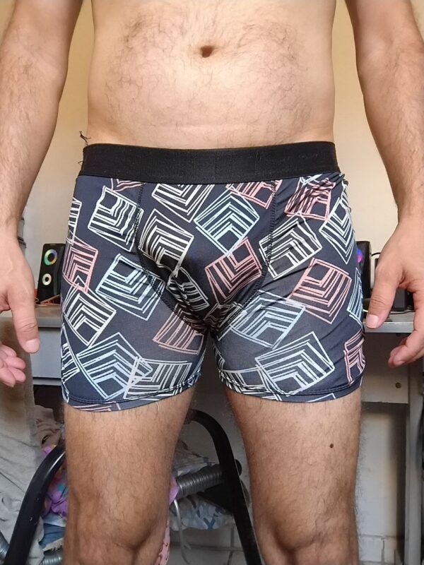 Cueca Boxer Preta Estampada M