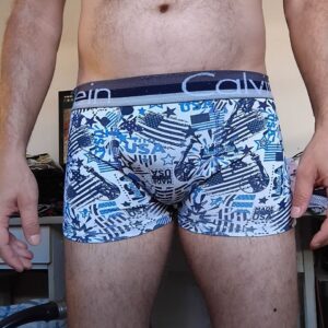 Cueca Sungão Branca Estampada P CK