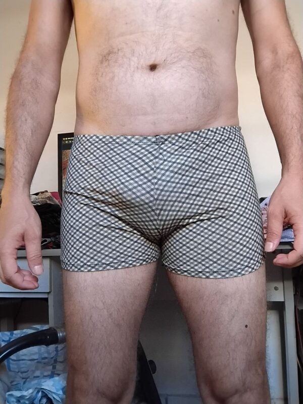 Cueca Boxer Marrom Xadrez P/M