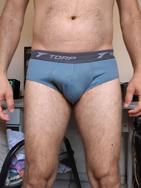 Cueca Slip Cinza M Torp