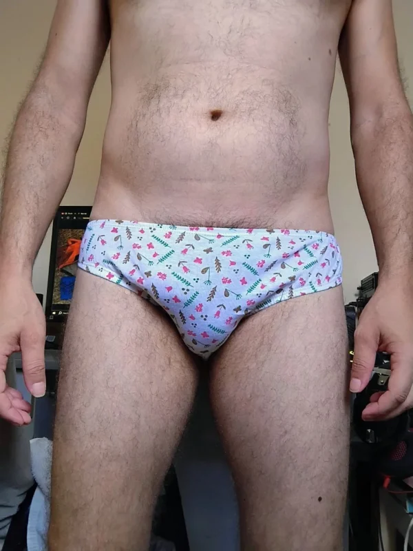 Cueca Slip Branca Estampada P