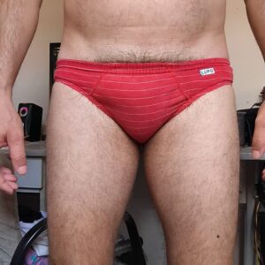 Cueca Slip Vermelha Listrada PP Lupo