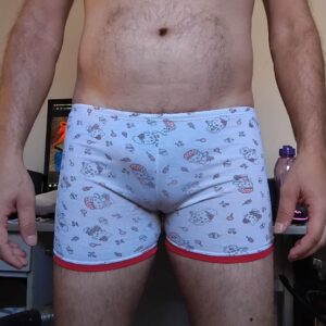 Cueca Boxer Branca Estampada PP
