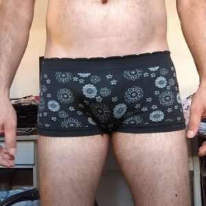 Cueca Sungão Preta Estampada P/M