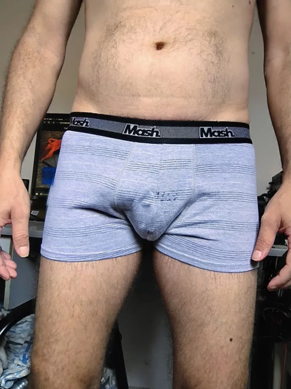 Cueca Boxer Cinza Listrada P/M Mash