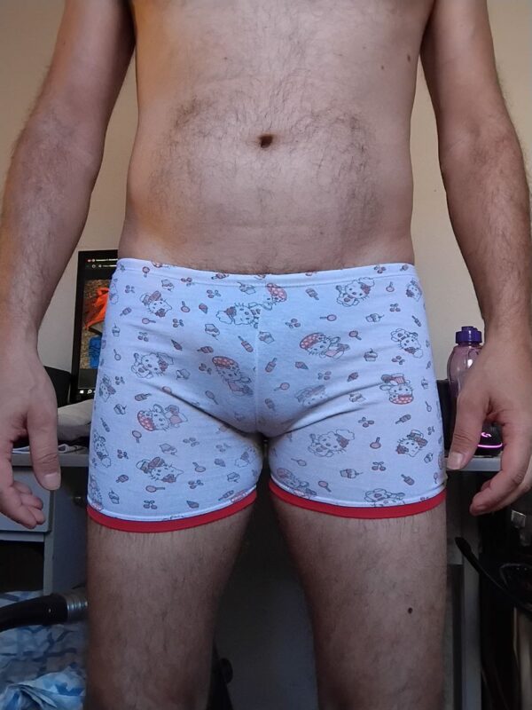 Cueca Boxer Branca Estampada PP