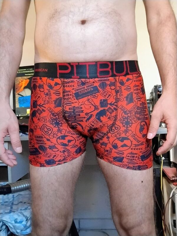 Cueca Boxer Vermelha Estampada M Pitbull