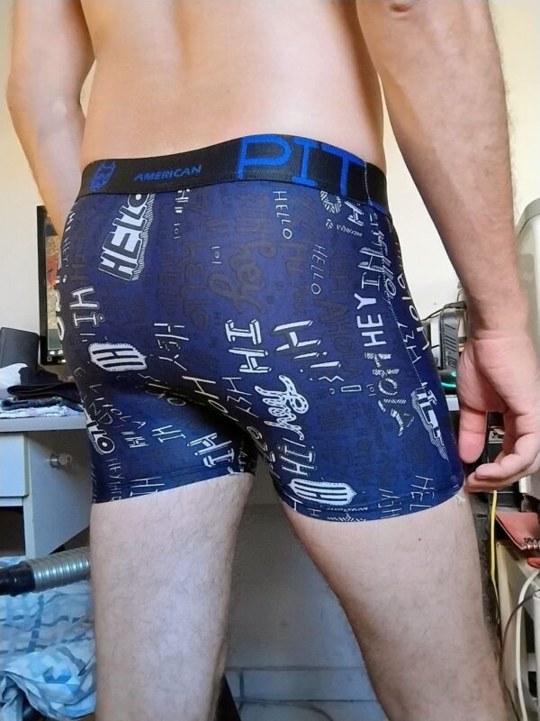 Cueca Boxer Azul Estampada P Pitbull - Imagem 2